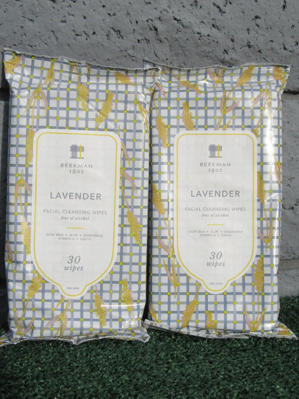 2 Brand New Beekman 1802 Facial Cleansing Wipes 30 Pack Lavender